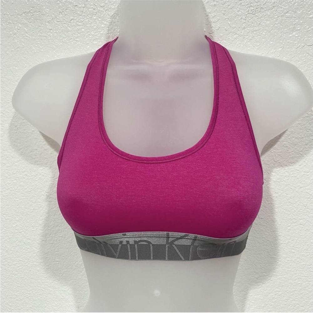 calvin klein pink workout athletic yoga gym racerback sports bra tank top
